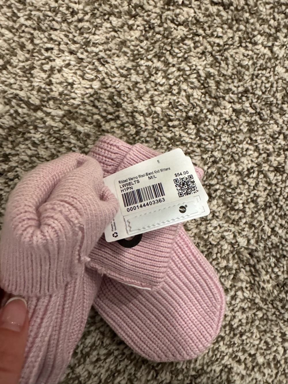 NWT Women's Ribbed Merino Wool-Blend Knit Mittens